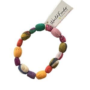 WORLD Finds Colorful Sustainably Handmade Beaded Bracelet NWT